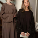 Embellished sleeve dark brown