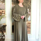 Embellished sleeve sage green
